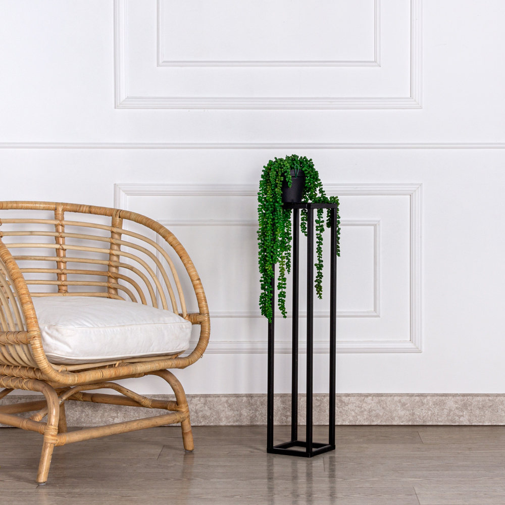 КС84 Композиция искусственная Крестовник Роули ампельный в кашпо, зеленый_4