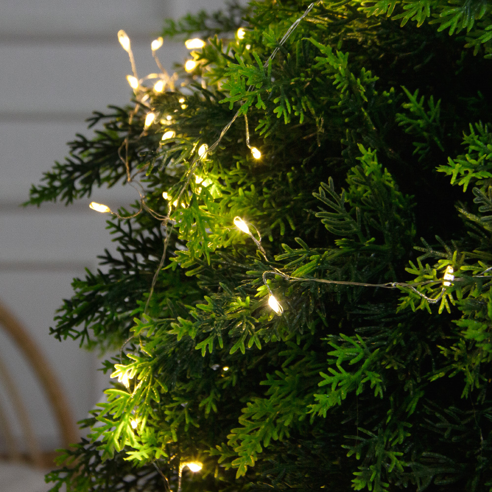 050/Ш/СВ03т/1460(Пр)(F) Туя искусственная шар с гирляндой Роса h65см, d50см_5