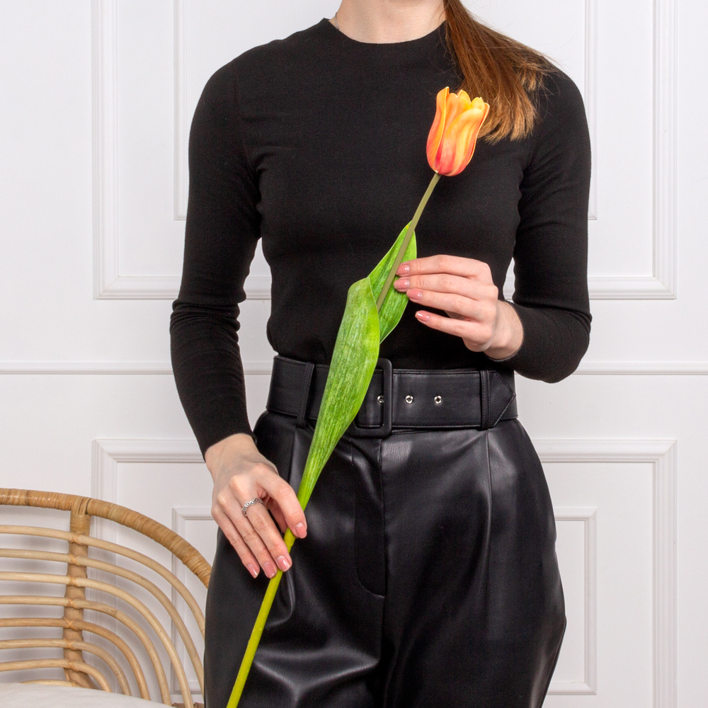 7141А/0471-01/18Р Тюльпан искусственный h70см, оранжевый (латекс)_4