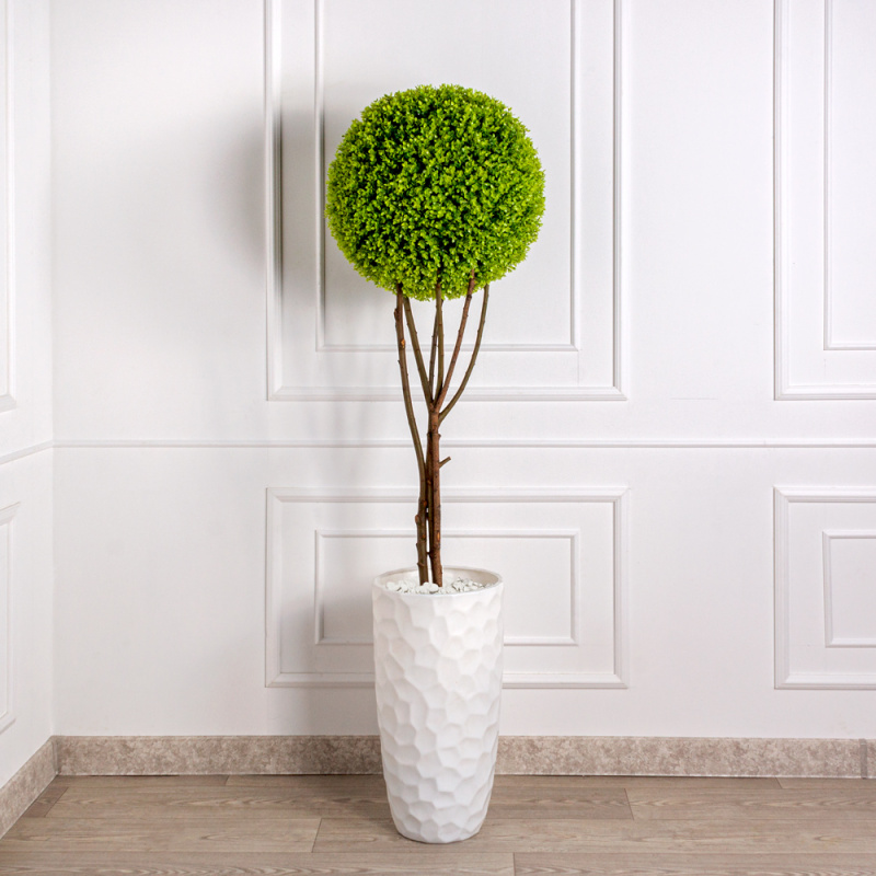 СШК180/98(з)(Promo) Самшит искусственный шар на стволе h180см, в кашпо d23см