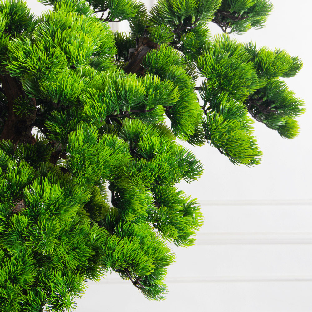 БС150/ОС/30-8(з)(Пр)(F) Бонсай искусственный Сосна h150см в деревянном ящике 25х25х12см_2