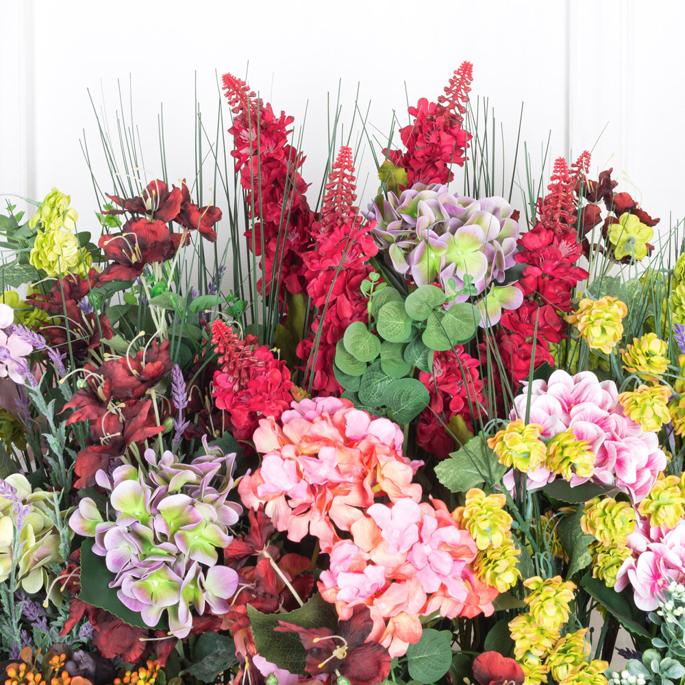 ВМ55(з.) Композиция искусственная Цветочная h62см на вставке 80х30х3см_3