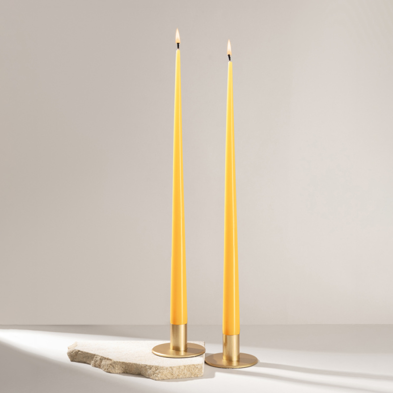 СК42-21(Fix)(F) Свеча коническая 42см Оттенок №21 (насыщенный желтый) 2шт/уп