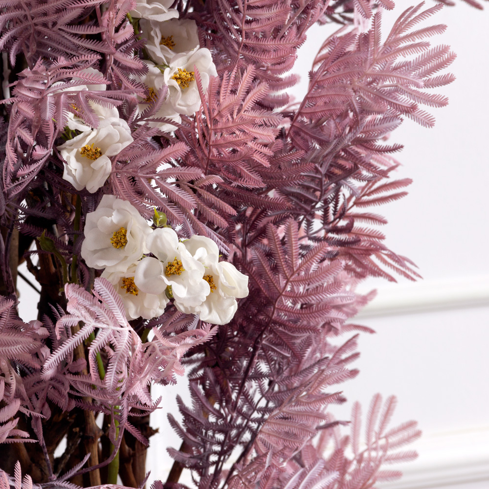 250ПР/РН/505/612(з)(F) Дерево искусственное интерьерное,  пристенное h250 d100см, пепельно-розовое_4