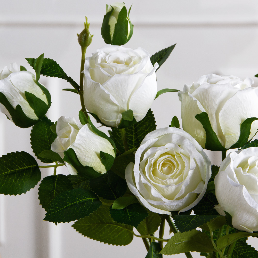 7141А/0108-0360/23(F) Роза искусственная h65см 2головы 2бутона,белая_2