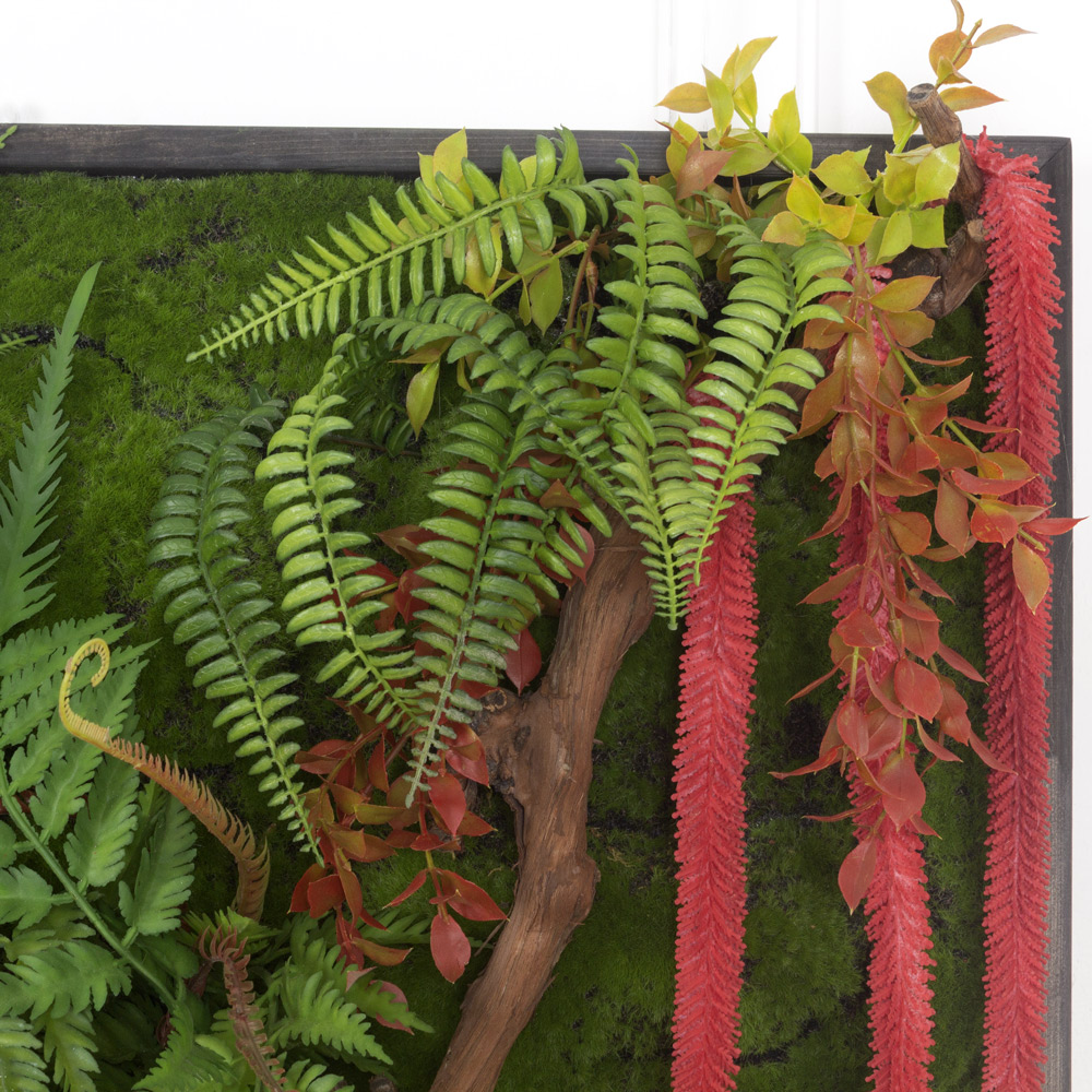 ФК26 Фитокартина искусственная с папоротником в деревянной раме 80хh100см_2