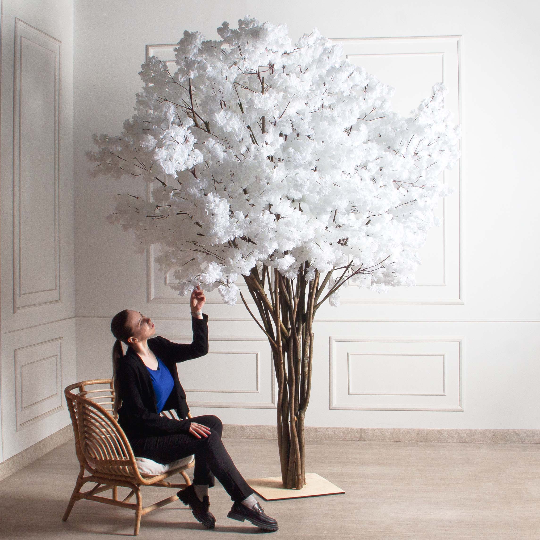 270/РН/225-2(з)(F) Сакура искусственная h270 d250см на основании 50*50см, белая_2