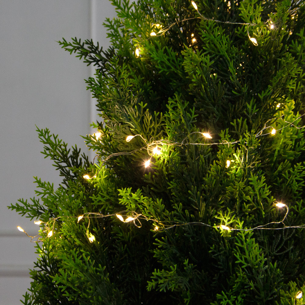 Т180/СВ03т/1460(Пр)(F) Туя искусственная конус  h180см с гирляндой Роса_3