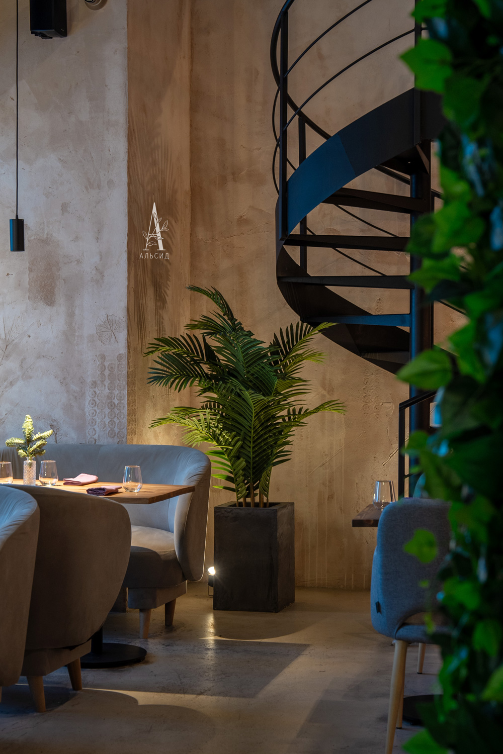 ПК150/К/49-1(з)(Пр)(FixK) Пальма искусственная кустовая h150см (латекс) в интерьерном кашпо_9