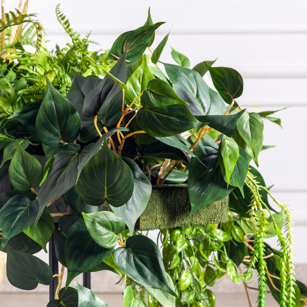 ВМ15/4(з)(F) Папоротники искусственные со сциндапсусом на вставке 50х15х5см_4