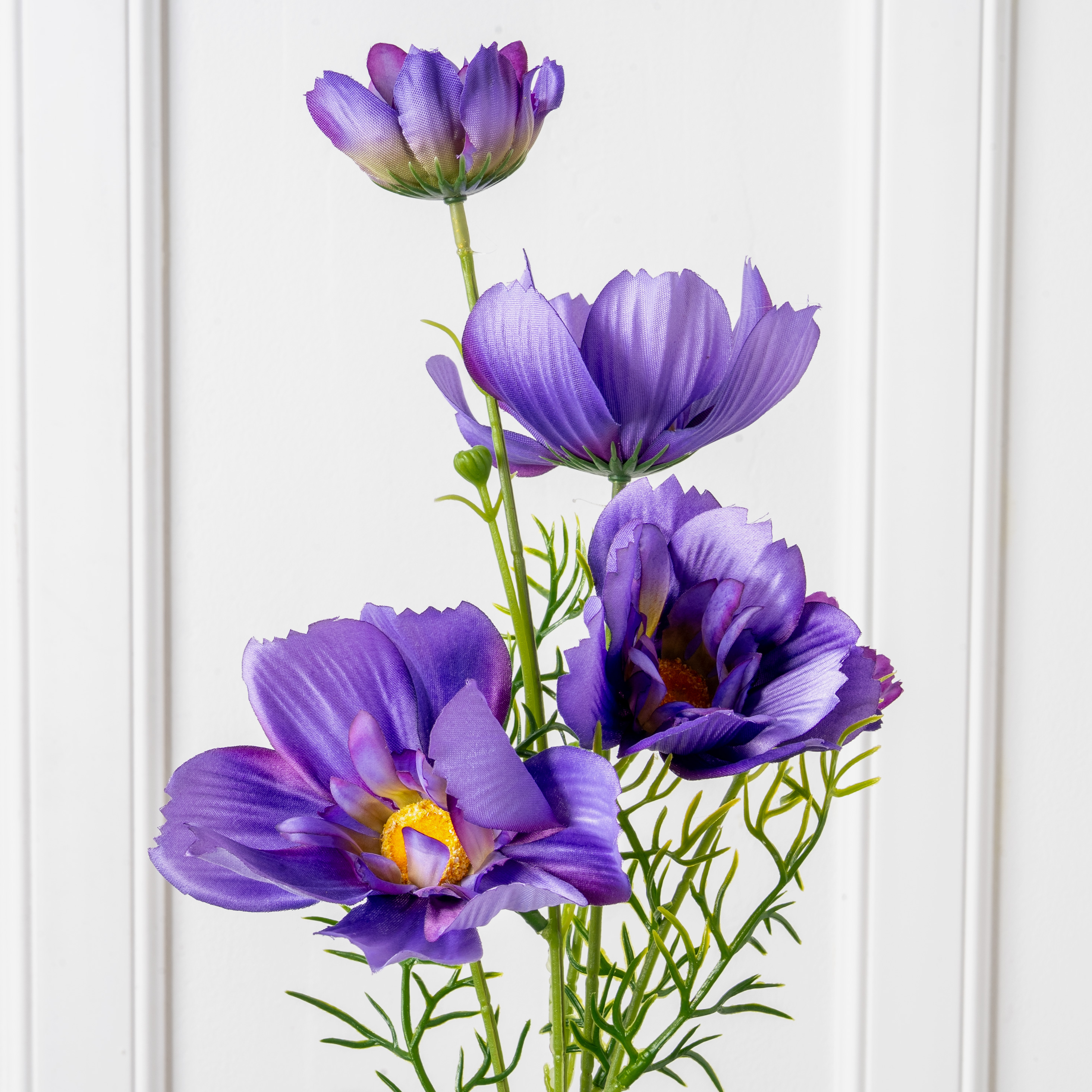 7141А/9149-06/17 Космея искусственная 3 головы, 2 бутона, h82см, фиолетовая_1