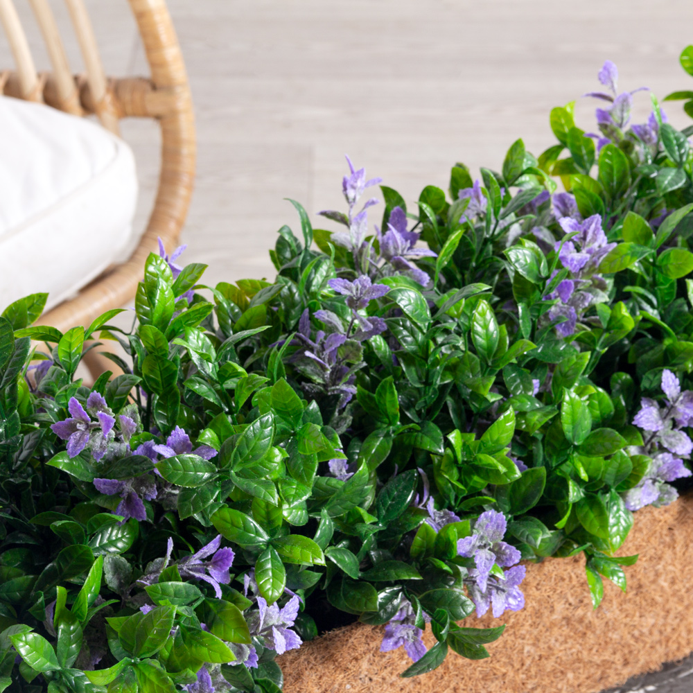 ТД109(з)(F) Черничник  искусственный с зеленью с патиной  в кокосовом боксе 88х16х10см ( фиолет)_3