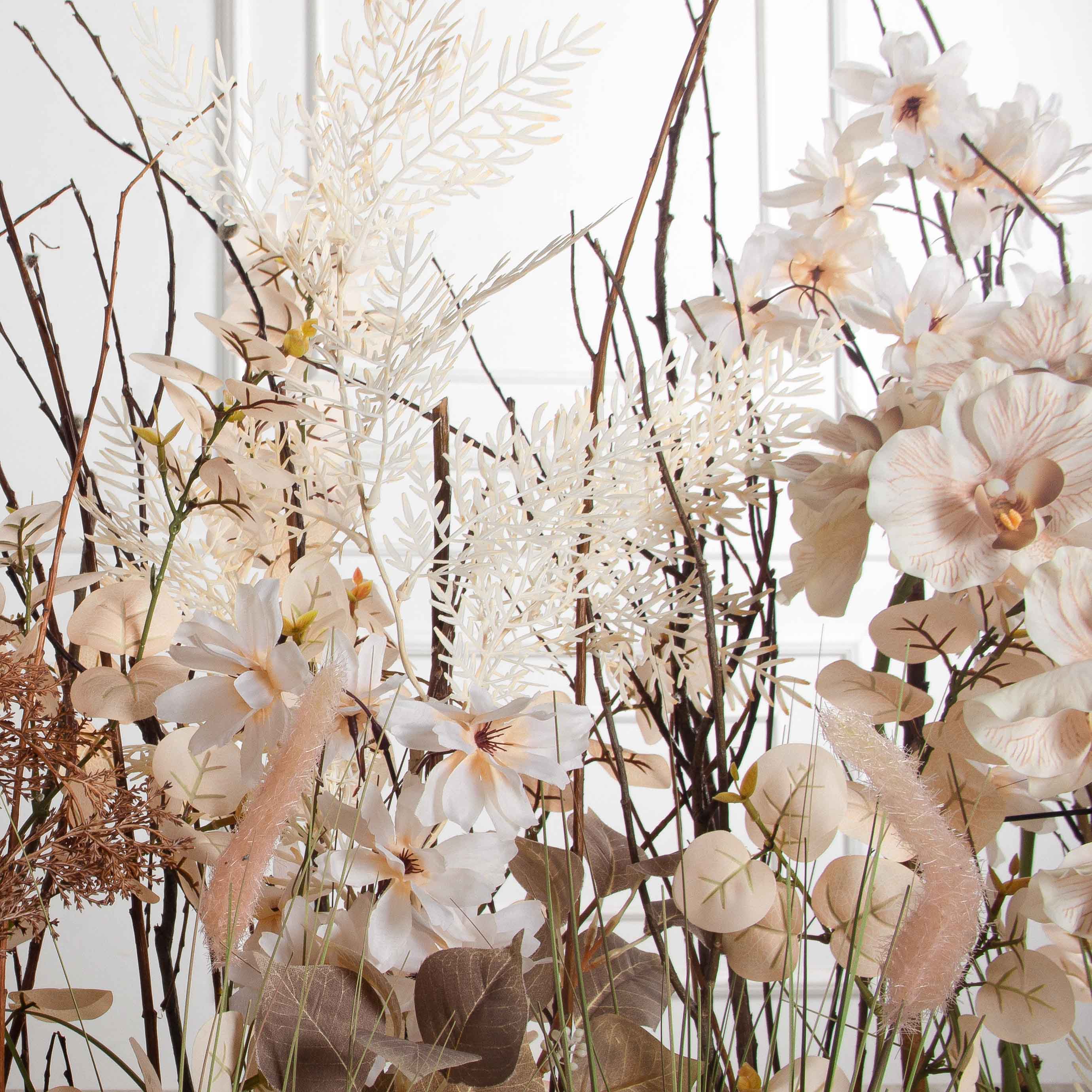 К546(Пр)(F) Композиция искусственная с орхидеями на основании,бежевая_4