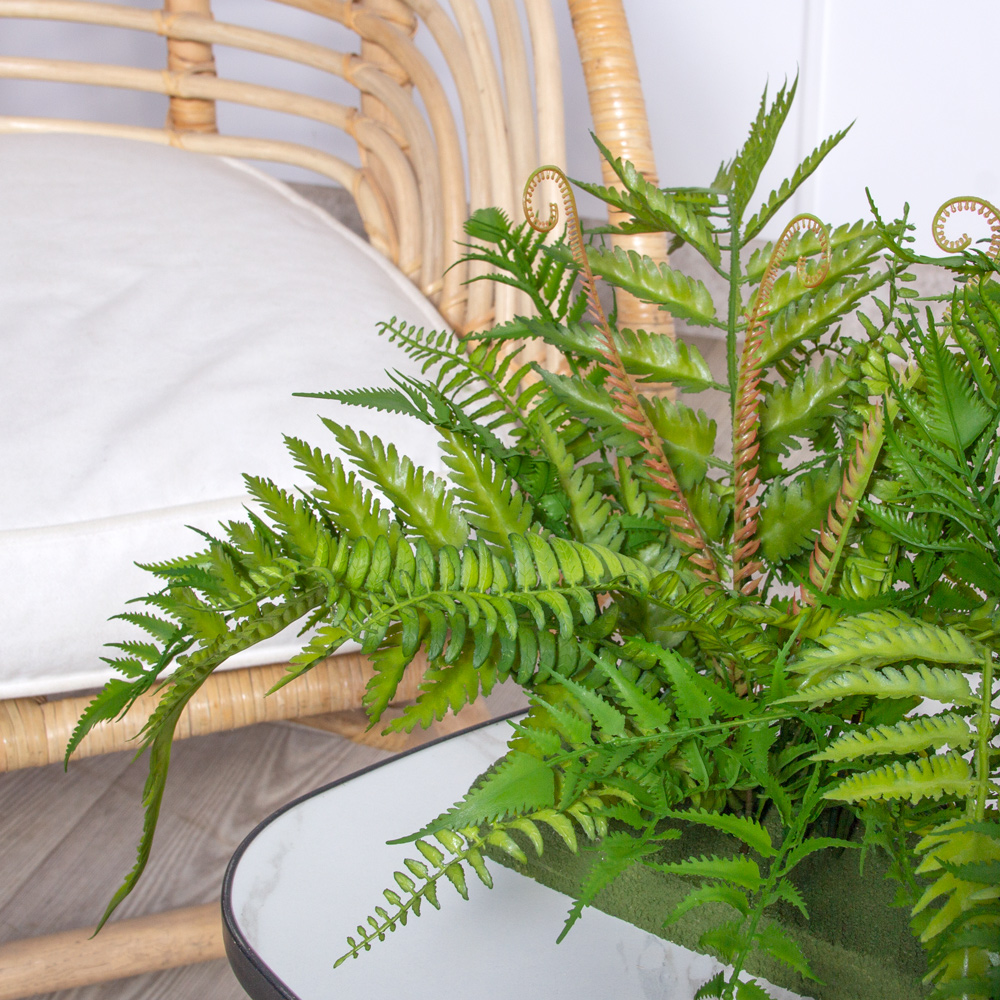 ВМ15/1(з.) Вставка модуль Микс из папоротников h24см(силикон) 37,5*9,5*3_3