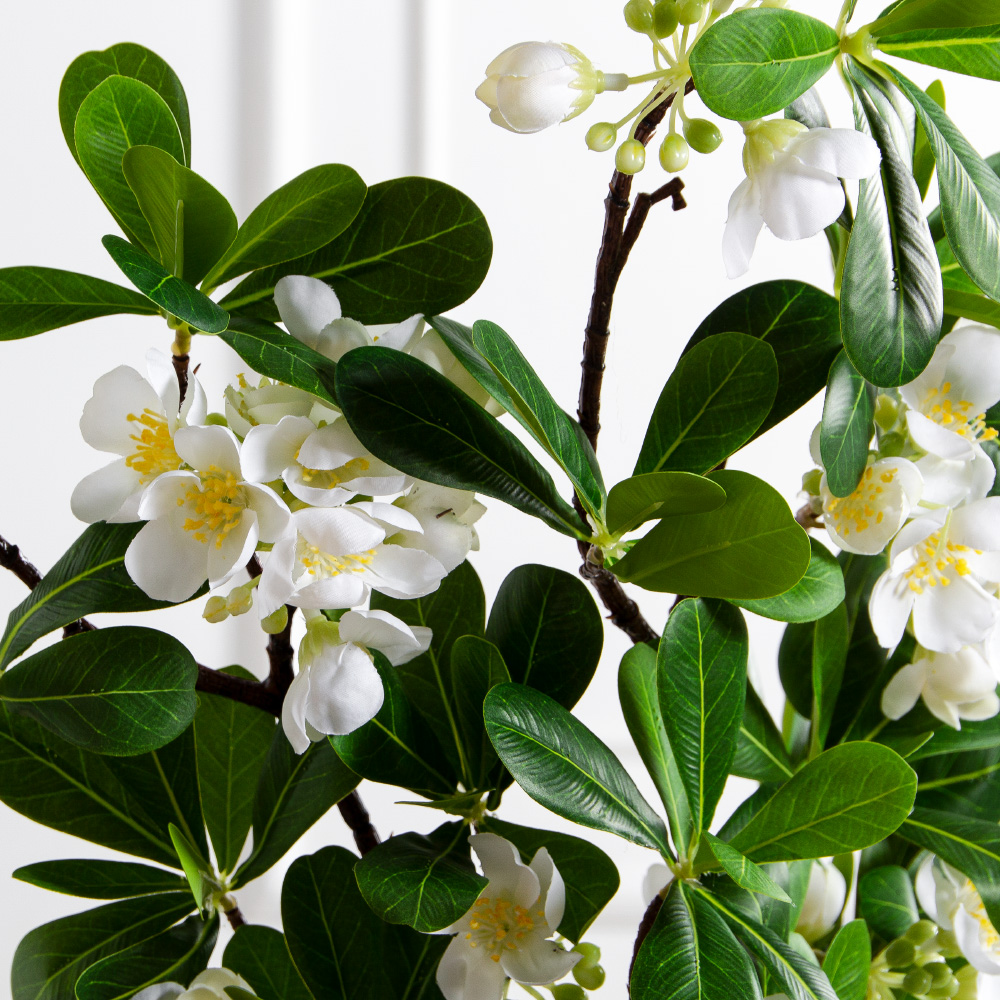 7141А/0287-0344/23(F) Ветка яблони искусственная h74см(4 соцветия) белая_3