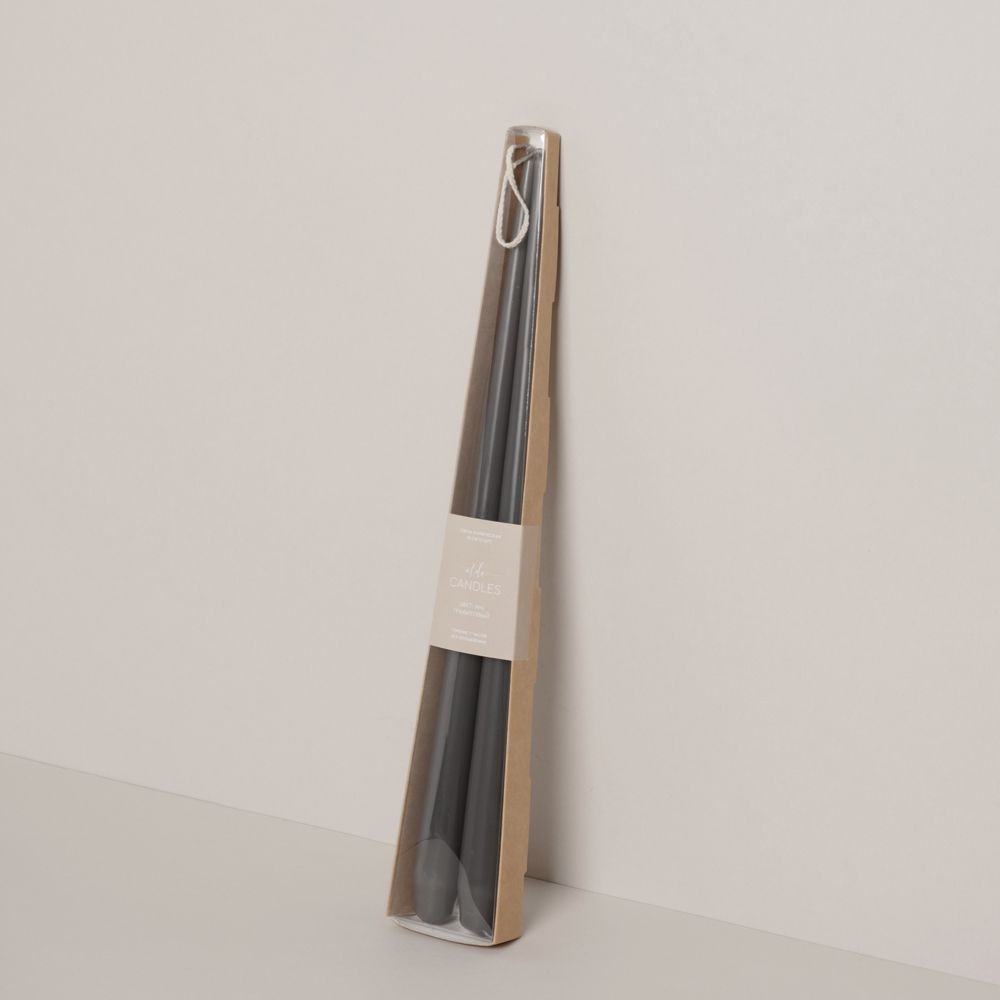 СК35-4(Fix)(F) Свеча коническая 35см Оттенок №4 (графит) 2шт/уп_1