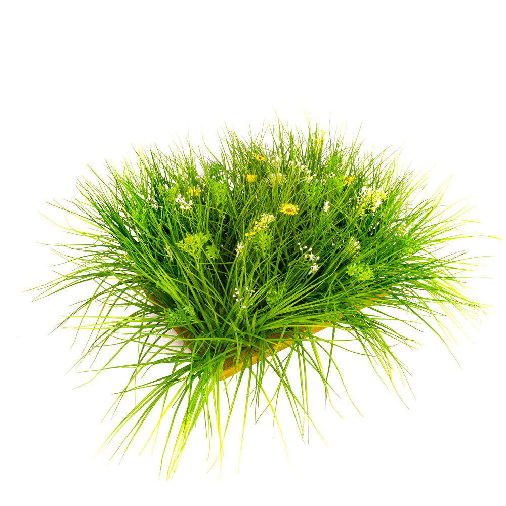 ВМ51-5/1(з.) Композиция искусственная Разнотравье на вставке 51х35хh5см, бело-желтый_2