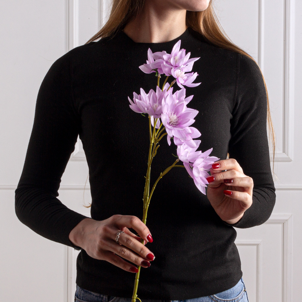 7141А/0443-10/8Р Морозник искусственный ветка. 10 голов, h55см, сиреневый_4