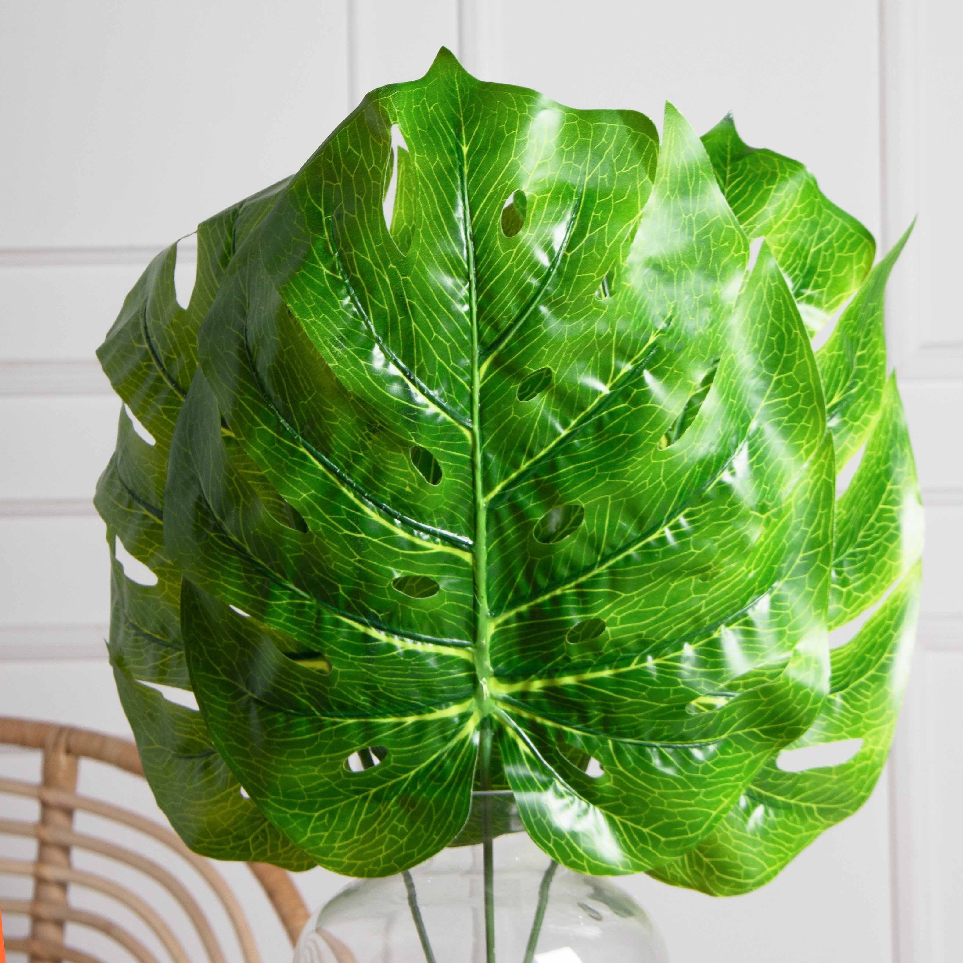 7143/0027-6/3 (Уценка)(F) Лист Монстеры искусственный большой, латекс_2