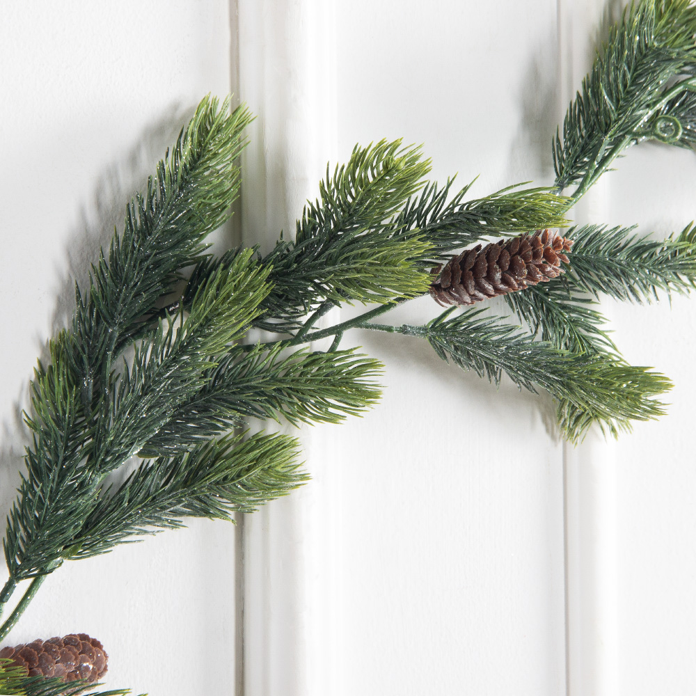 736А/9271-0162(Чп)(F) Гирлянда еловая НГ с шишками и блёстками h150см_2