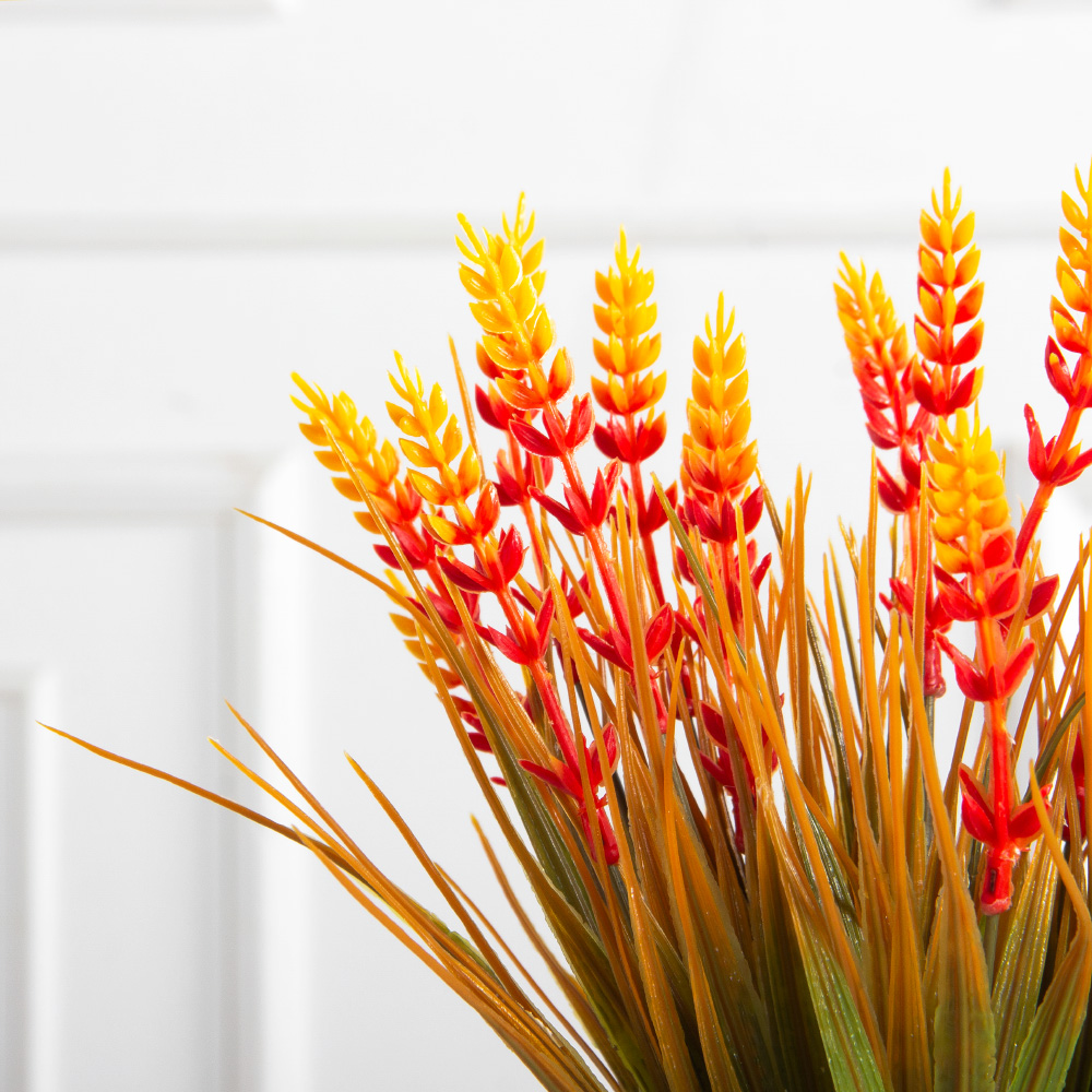 7141/0382-4/18(F) Трава искусственная с 7 колосками h35см, оранжевый_2