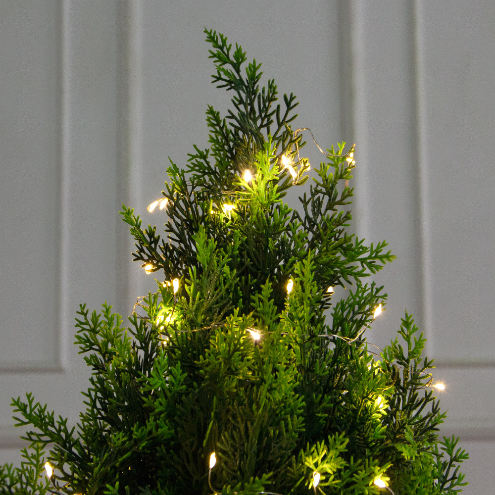 Т100/СВ03т/1460(Пр)(F) Туя искусственная конус  h100см с гирляндой Роса_3