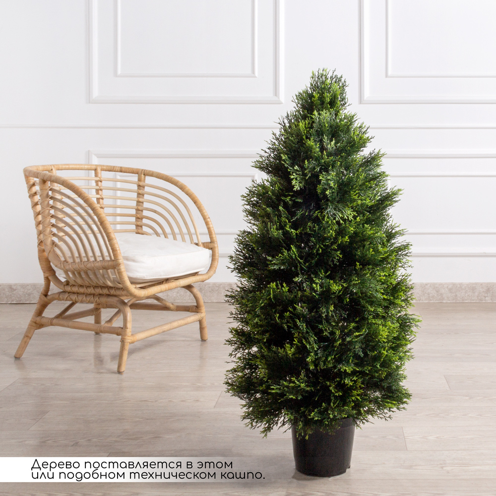 Т100/1466(F) Туя искусственная конус Люкс д/улицы h100см (искусственный ствол)_2