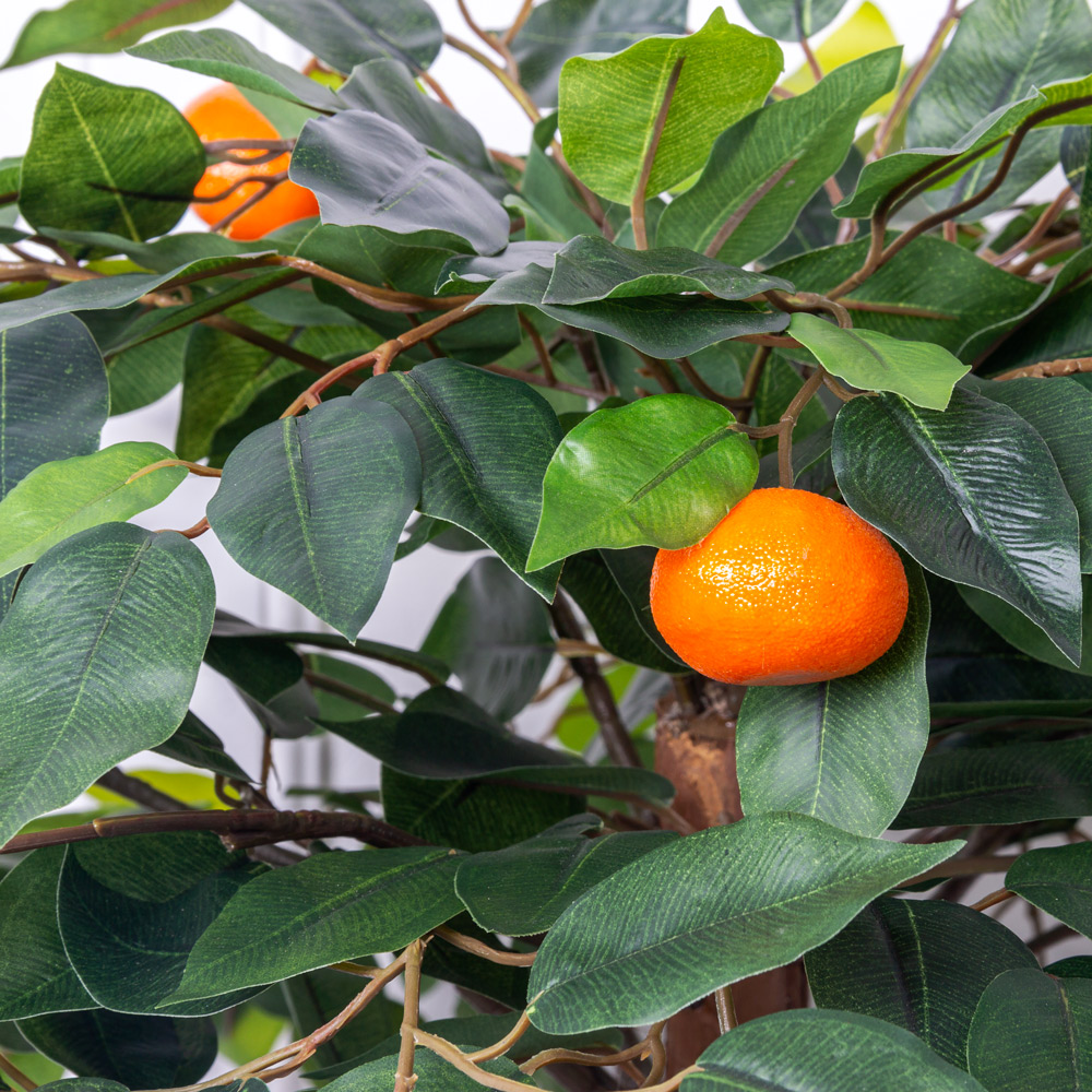 БП040/10М-1(з) Бонсай искусственный Мандарин плодовый (латекс) h40см в кашпо мох-ряска_2