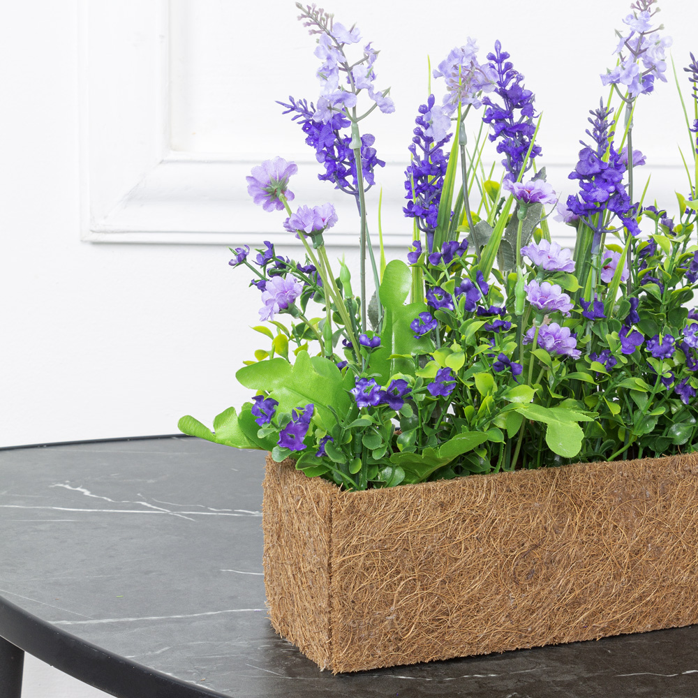 Б007-2 Бордюр Лаванда h25см фиолетовая в кокосовом боксе 50*7*h8_7