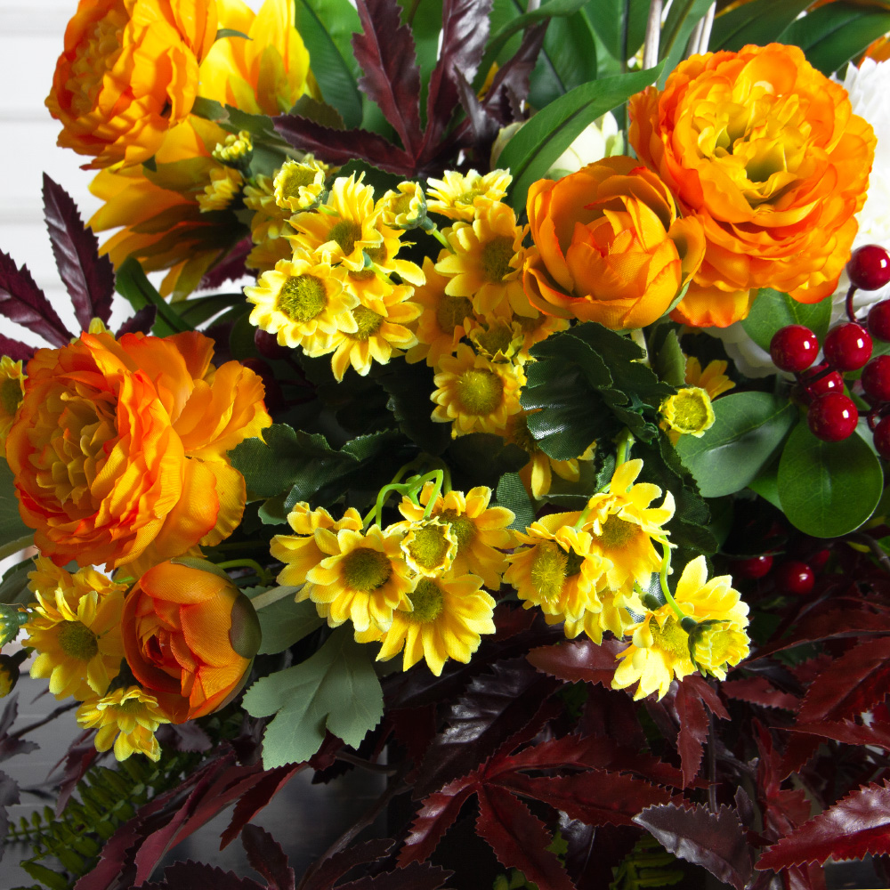 К12(F) Композиция с Протеей в деревянном кашпо 13х13хh10см_3