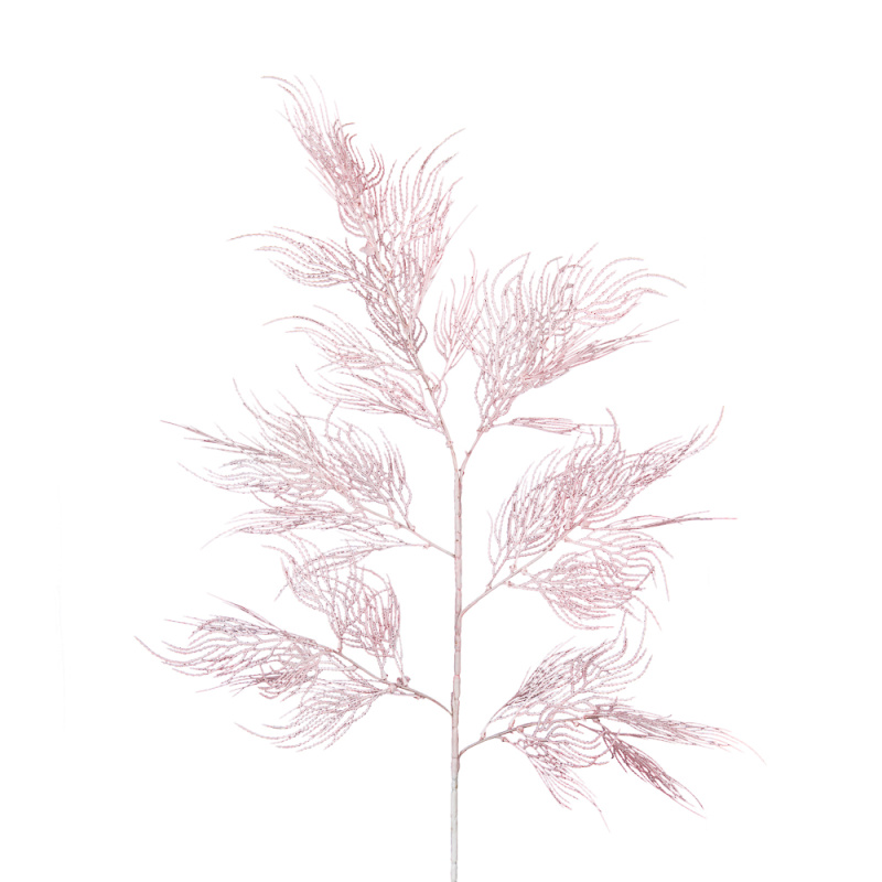 7143/0041-3/1 Ветка Павлиньи перья искусственные, розовые, h 105 см (63+42)