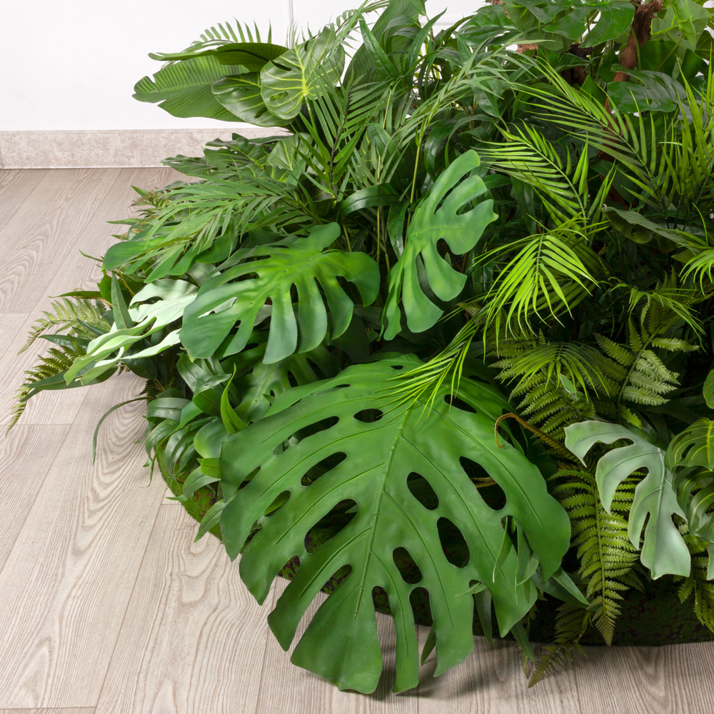 ВМ66(з) Композиция искусственная с Монстерой на основании d155см_3