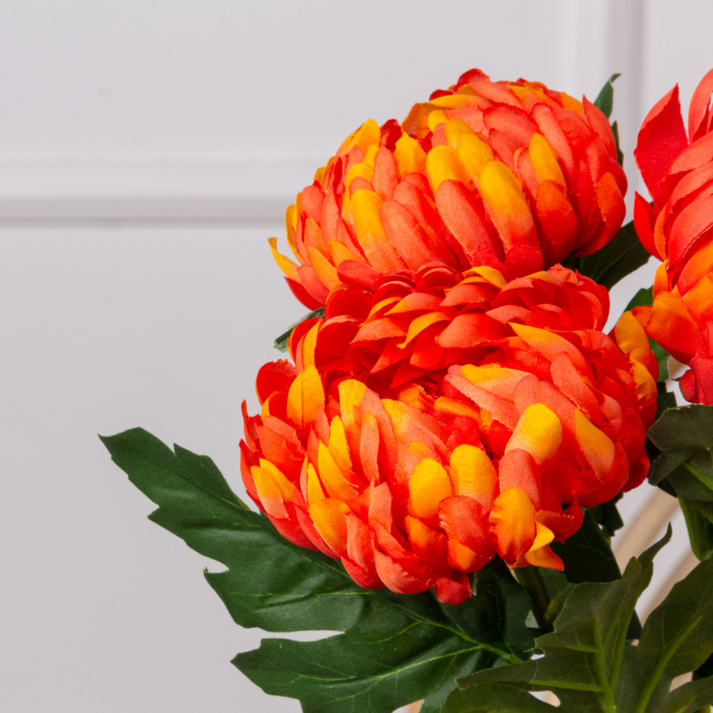 7141А/0443-19/18Р Хризантема искусственная 1 голова d11см, h47см, оранжевая_2