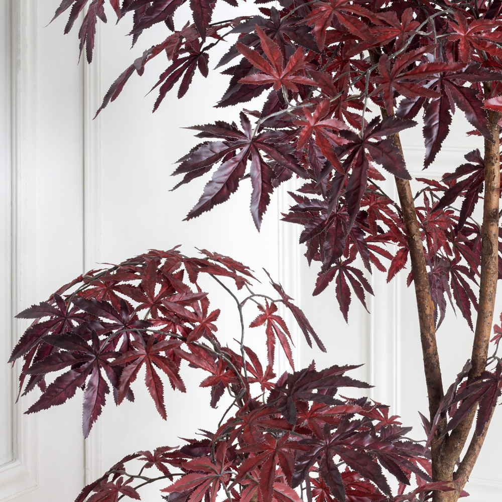 155/РН/400(F) Клён искусственный японский h155см, красный в кашпо_3
