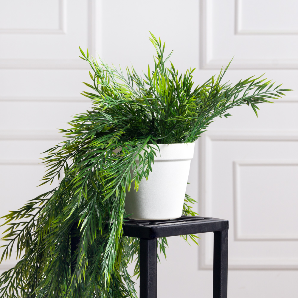 ЦС167(з)(F) Гревиллея искусственная ампельная в кашпо d11см, свес 100см_1