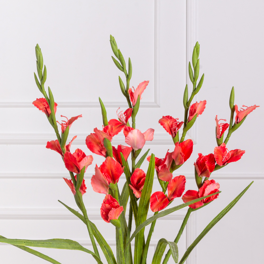 7141А/9120-26/2Р Гладиолус искусственный h85см, красный_1