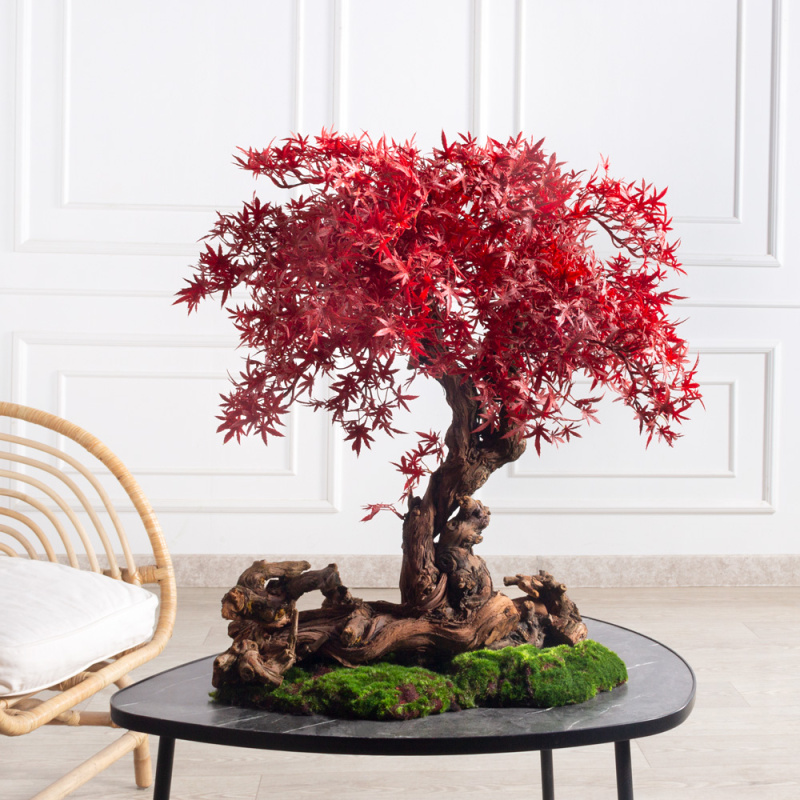 БЛ065/ОС/606(Пр)(F) Клен искусственный веерный, мелкий h60см на основании