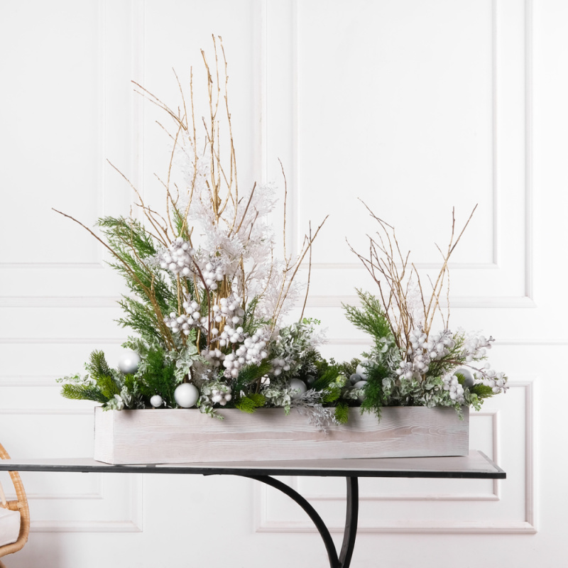 К558(Пр)(F) Композиция искусственная НГ с белыми ягодами на основании_1