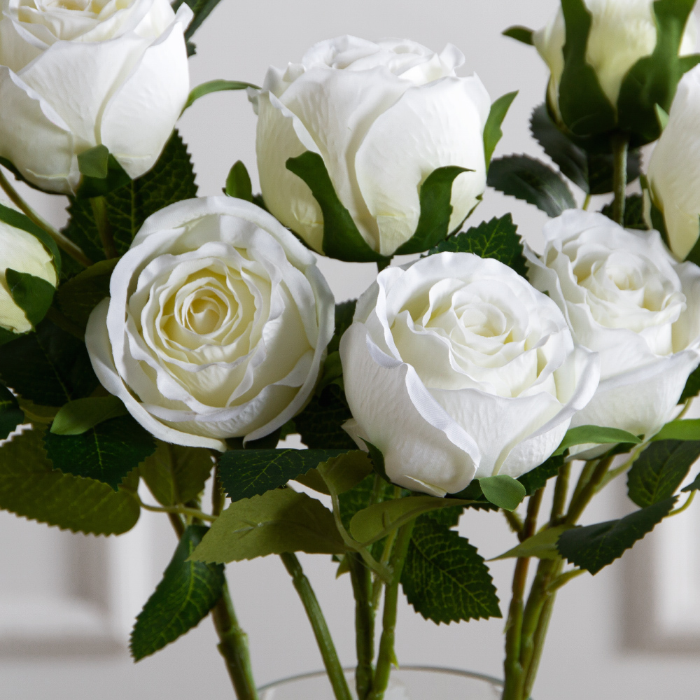 7141А/0108-0360/23(F) Роза искусственная h65см 2головы 2бутона,белая_3