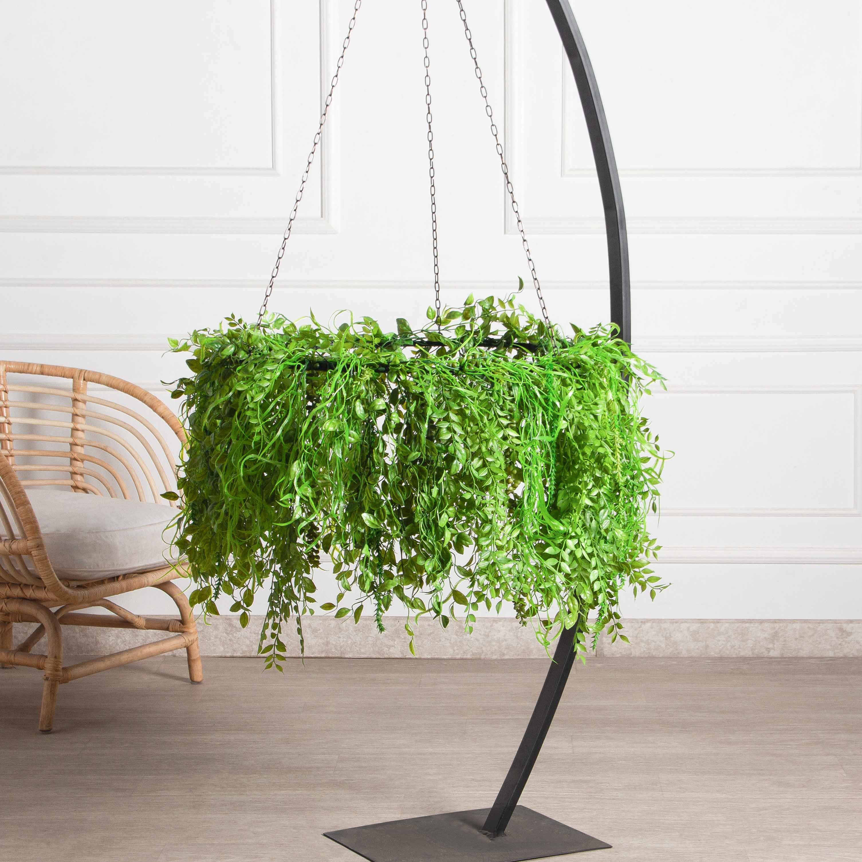 КЗ/40(з)(F) Композиция искусственная подвесная Микс ампельных растений d60см, свес 40см_2