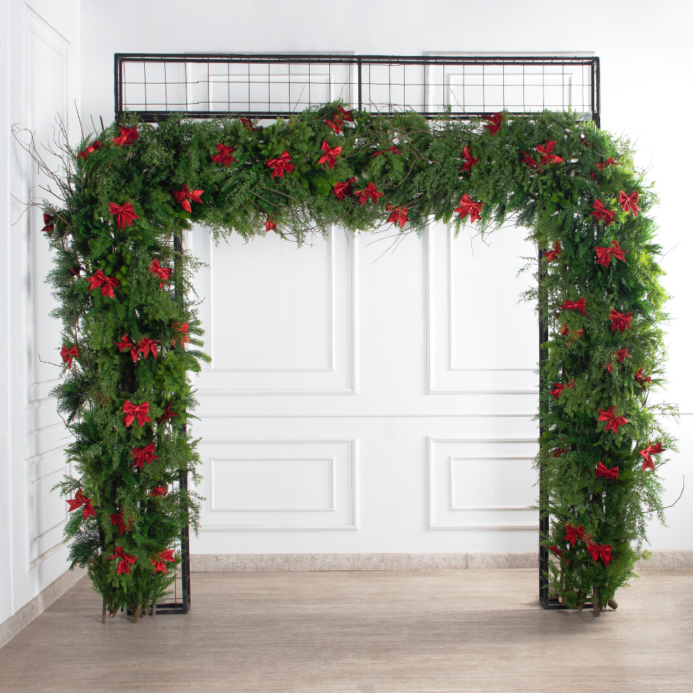 ДЛ182-1(з)(F) Декор входной группы хвойный h252см d305см на прутьях, пристенный_3