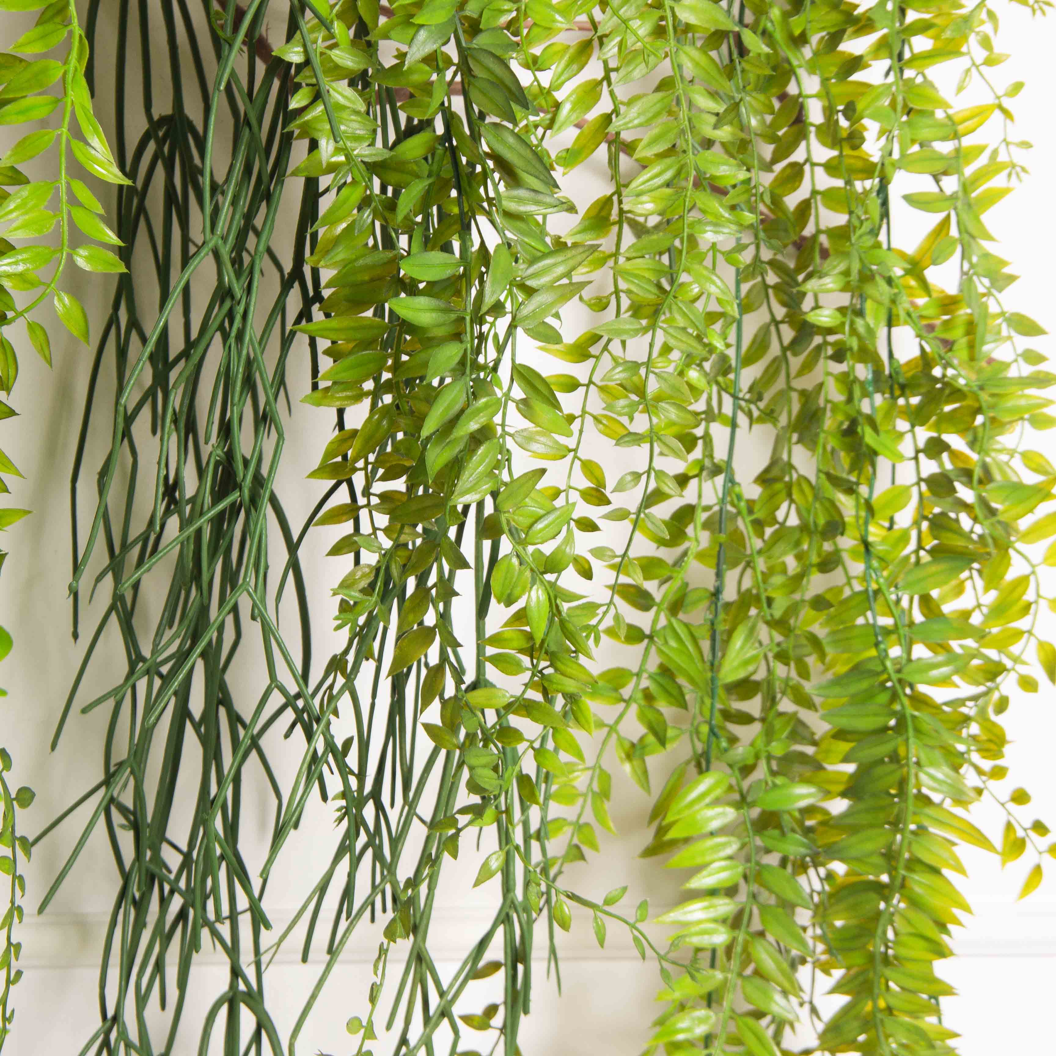 Л158(з)(F) Лиана искусственная с монстерой и даксином L100см свес120см_3