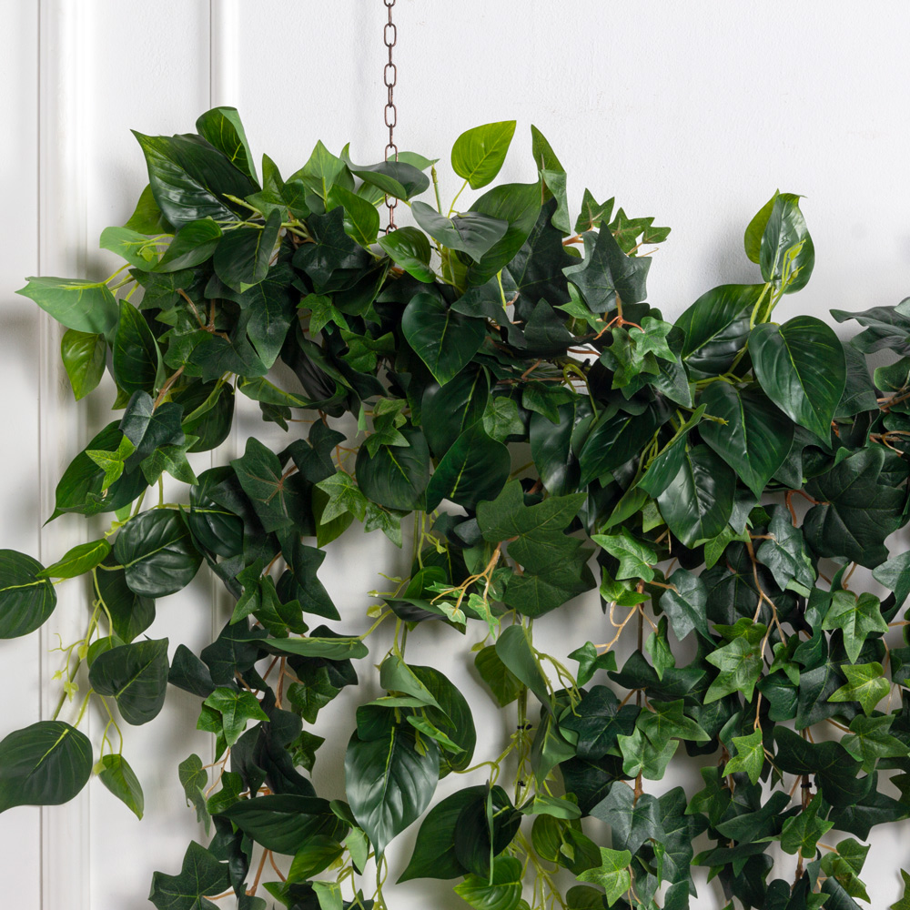 Л79(з)(F) Лиана искусственная с хедерой и сциндапсусом L100см, свес 100см_1