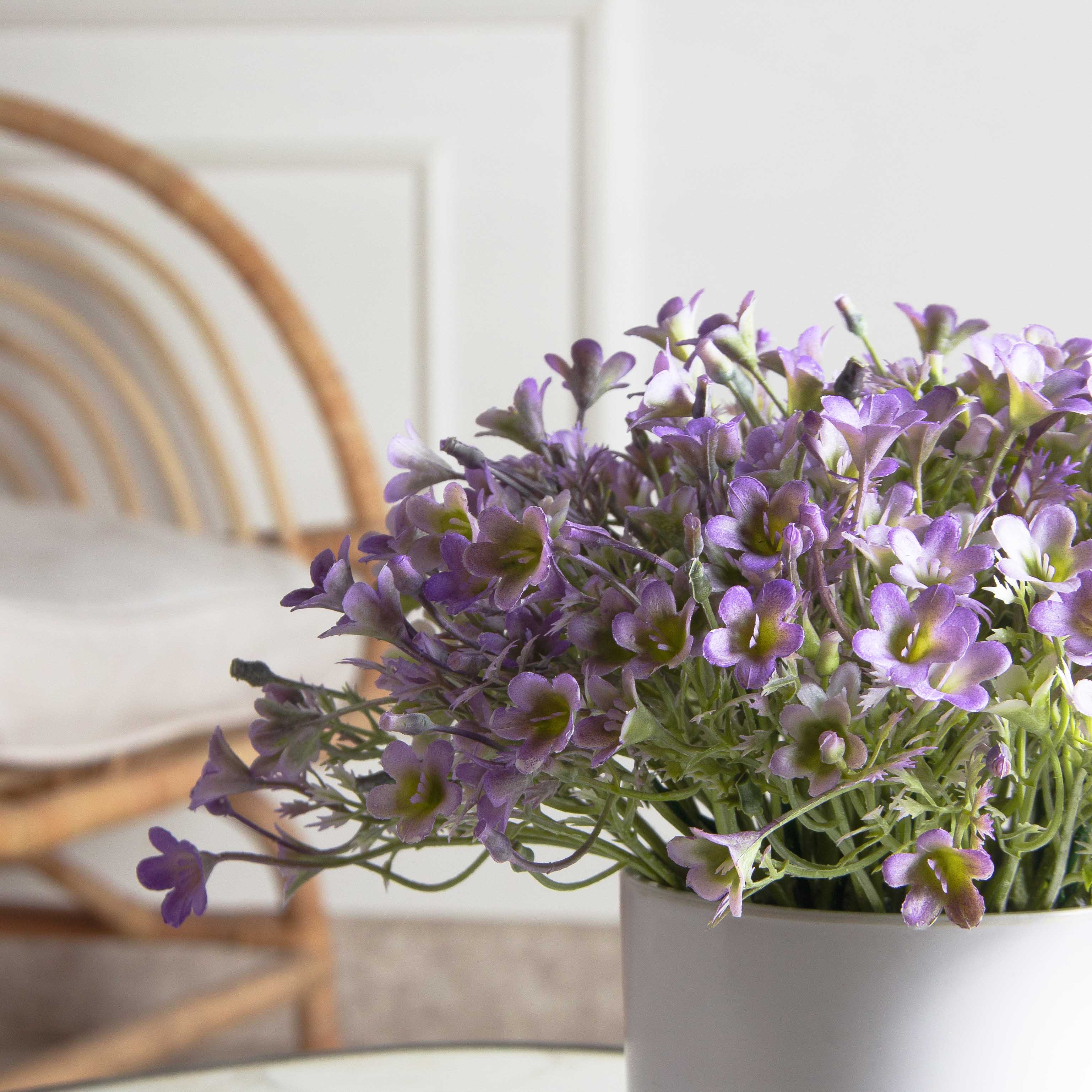 КС/О40-2(F) Кампанула искусственная h17см в кашпо, фиолетовая_2