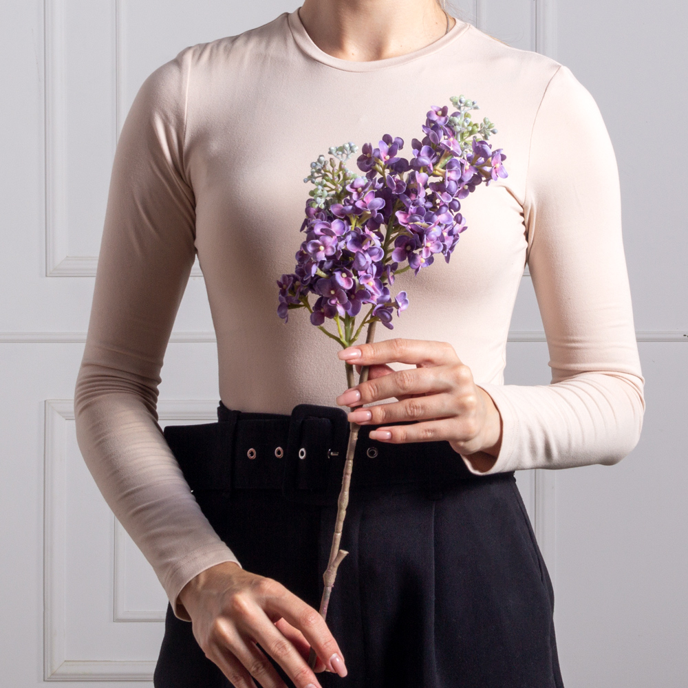 7141А/0443-22/17(F) Сирень искусственная h64см, фиолетовая (латекс)_3