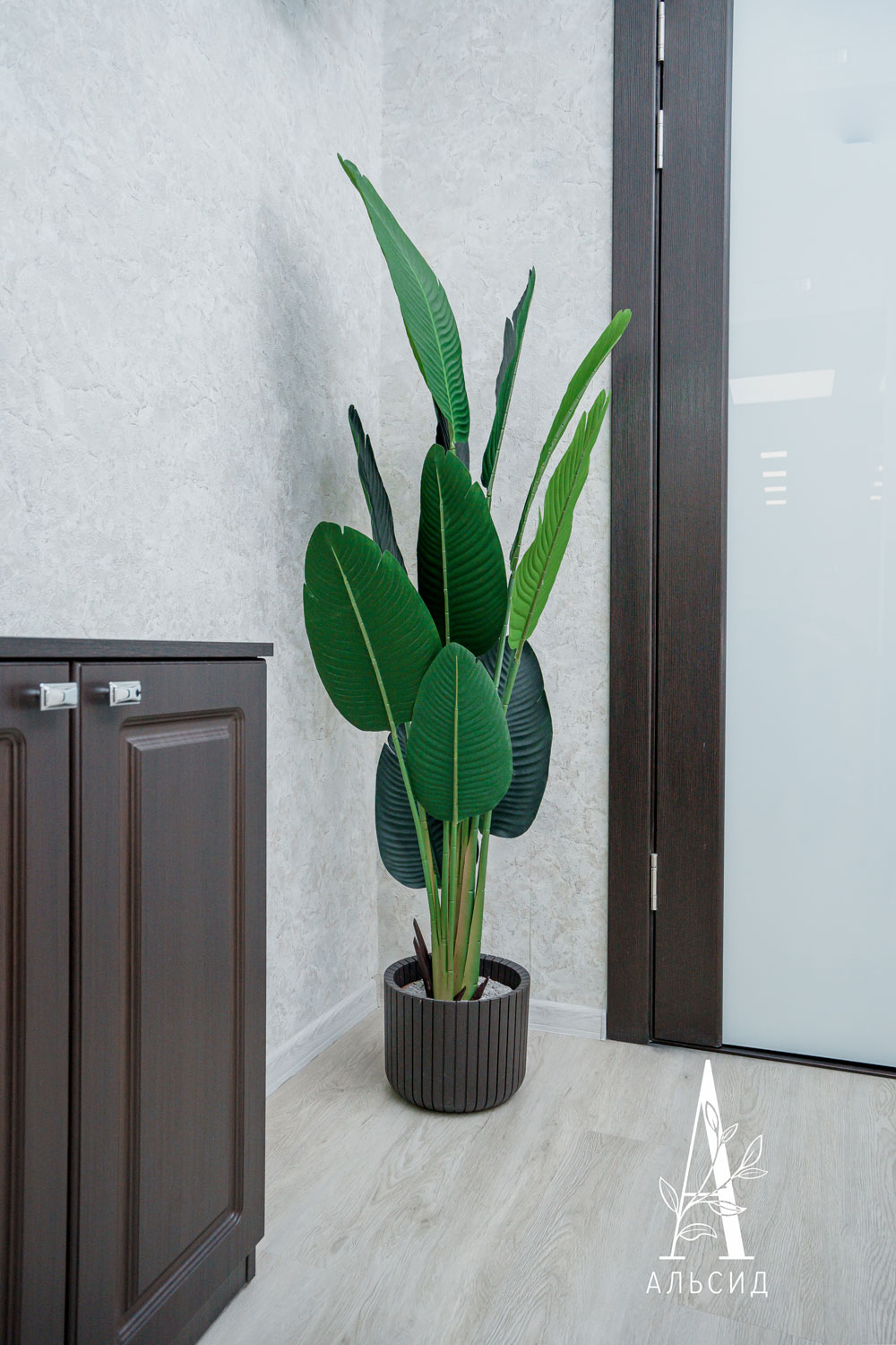 160/К/360(Пр)(FixK)(F) Банановая Пальма искусственная h160см в кашпо_4