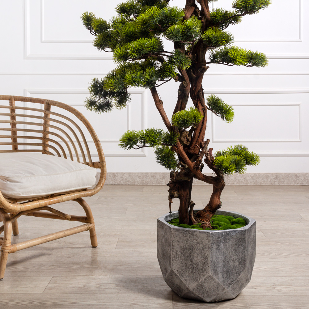 БС150/2К/ОС/3000(з)(F) Бонсай искусственный Сосна h150см в кашпо _4