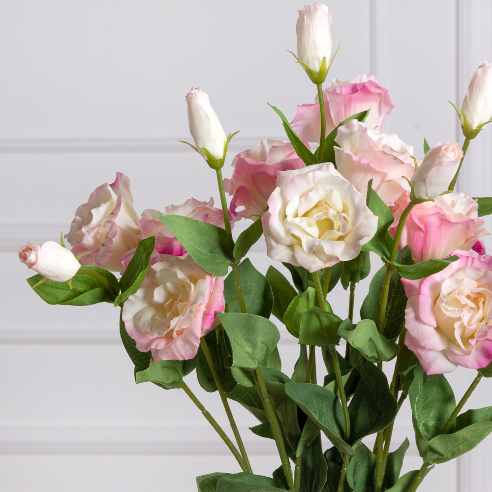 7141А/9120-20/5Р Лизиантус искусственный 2 головы, 1 бутон(латекс) h72см, бело-розовый_1