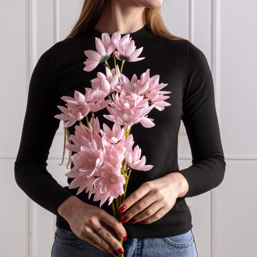 7141А/0443-10/5Р Морозник искусственный ветка. 10 голов, h55см, бледно-розовый_3