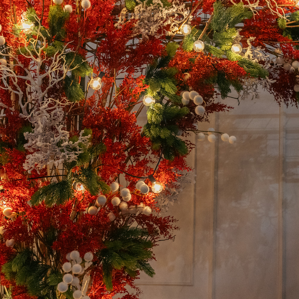 ДЛ180/СВ04(Пр)(Fix)(F)Декор вход.группы h300см н/прутьях, прист.с ретро-гирляндой,красно-белый_5